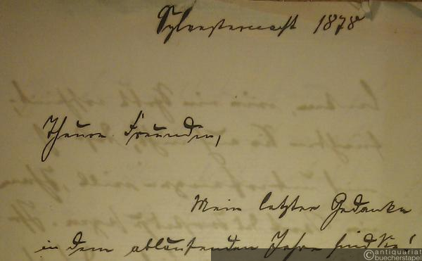  - Eigh. Brief m. U. Berlin, Silvesternacht 1878. 4 S. (22 x 14,5 cm). An eine Freundin [die Frau seines Freundes Fritz Esser in Bonn].
