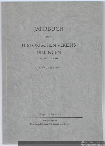  - Jahrbuch des Historischen Vereins Dillingen an der Donau (LXXX. Jahrgang 1978).