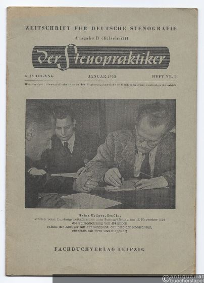  - Der Stenopraktiker. Zeitschrift für deutsche Stenografie. 4. Jahrgang, Heft Nr. 1 (Januar 1955).