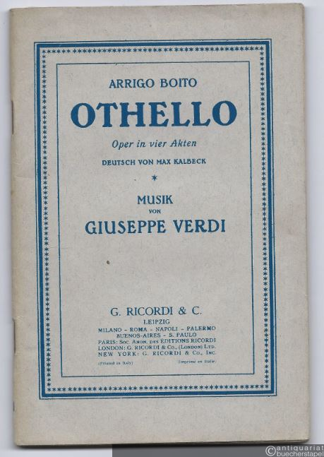  - Othello. Oper in vier Akten [Textbuch].
