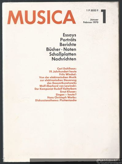  - Musica. Januar / Februar 1970. Zweimonatsschrift für alle Gebiete des Musiklebens.