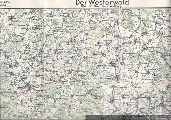  - Der Westerwald. Blatt IV: Montabaur - Weilburg (= Stollfuß-Wanderkarte Nr. 1, Blatt IV). Maßstab 1 : 100 000.