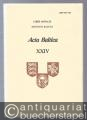 Acta Baltica (= Liber Annalis Instituti Baltici, XXIV 1986).