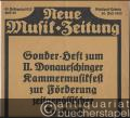 Sonder-Heft zum II. Donaueschinger Kammermusikfest zur Förderung zeitgenössischer Tonkunst (= Neue Musik-Zeitung, 43. Jahrgang, Heft 20).